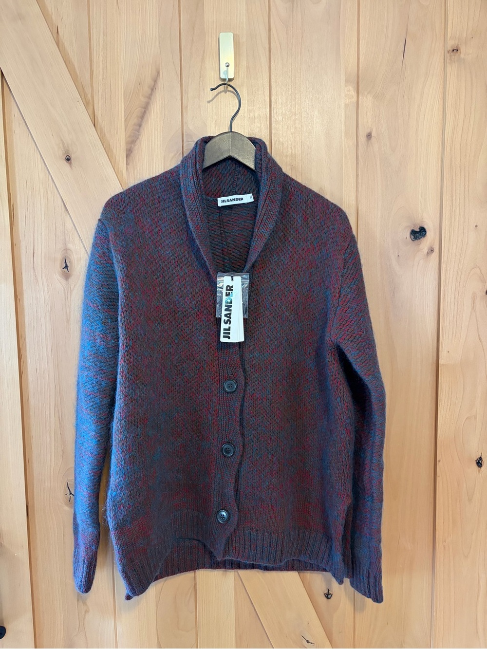 JIL SANDER NWT Cashmere Multicolor Cardigan Shawl Sweater 34 Grandpa Italy